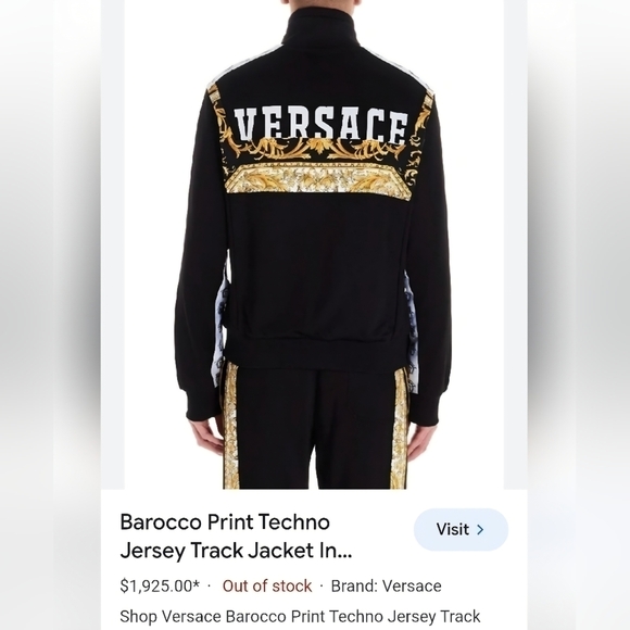 Versace Black Barocco Track Jacket (NWOT) RETAIL $1990.99 - Picture 1 of 14
